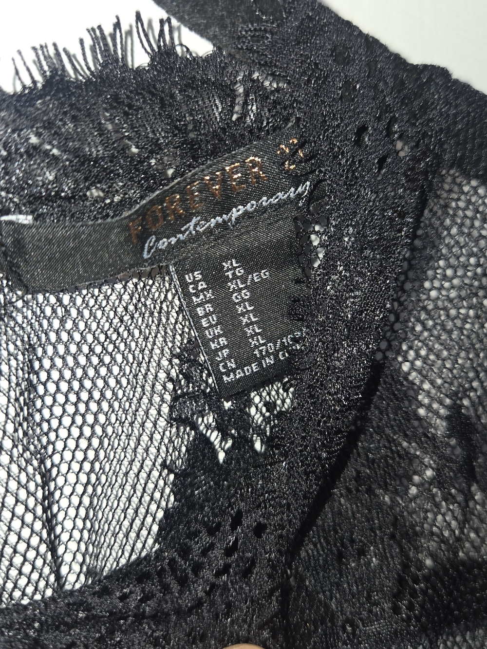 Forever 21 Black Lace Floral Sheer Blouse - Picture 6 of 11